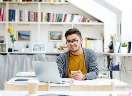 Student in an education consultation